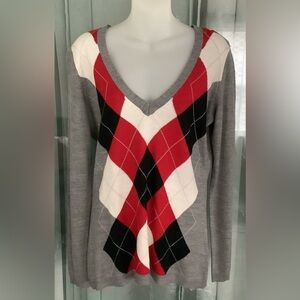 New York & Company women's argyle sweater